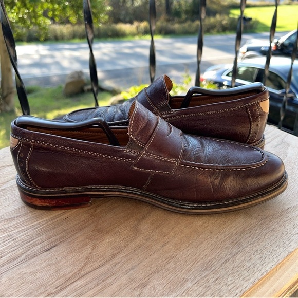 Johnston & Murphy Men's Shoes Size 8.5M Brown Leather Slip-on  Penny Flex - Picture 8 of 11